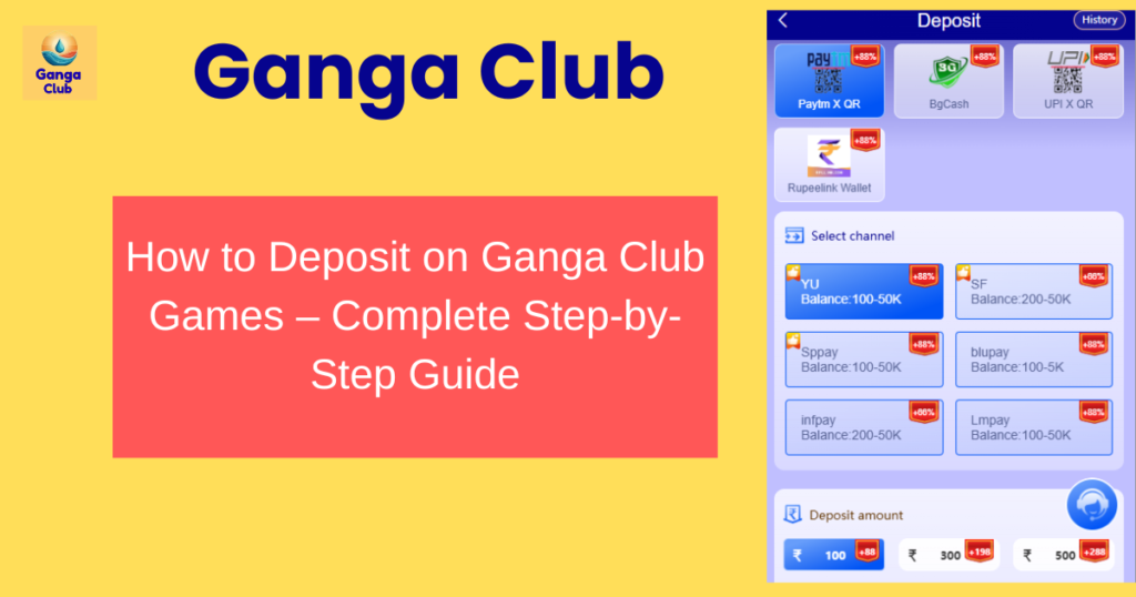 how to deposit on ganga club games